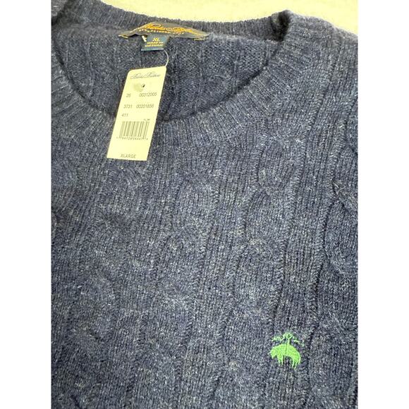 NWT Brooks brothers cableknit crew neck wool sweaters navy Men’s XL - Picture 3 of 9